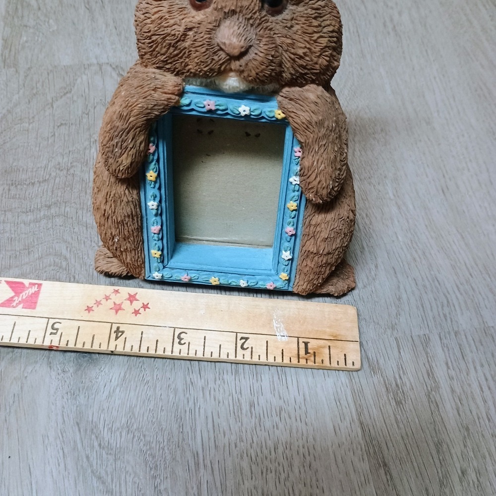 Small Brown Bunny Rabbit Frame Heavy Easter - Picture 3 of 4